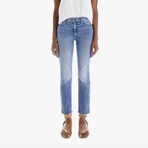 MOTHER Light Blue Straight Leg Jeans Mid Rise Dazzler 32”